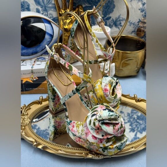 🆕 TED BAKER 🧿 NWOT MADDY Satin Flowers Heeled Sandals, Sz 36 US 6 - Picture 5 of 16